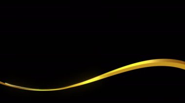 Animasyon videosu altın eğri kurdele çizgisini parlak, zarif ve modern tarzla örtüyor