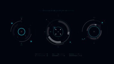 HUD baş ekran arayüzü dijital siber teknoloji biçimi çizgisi ve çerçeve tasarım element çizimi