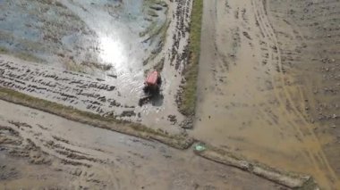 Bir traktörün tarlayı sürdüğü ve toprağı tarıma hazırladığı drone videosu.