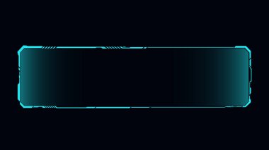 Çerçeve şablonu dijital siber fütüristik teknoloji tarzı çizgi ve çerçeve tasarımı element çizimi