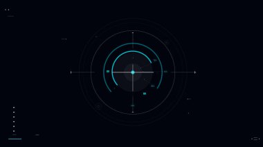 HUD baş ekran arayüzü dijital siber teknoloji biçimi çizgisi ve çerçeve tasarım element çizimi