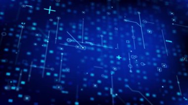 Soyut arkaplan video şablonu temel geometri şekli ve dinamik ışık parıltısı animasyonu ile fütürist hareket grafikleri konsepti için gradyan arka planda lens bulanıklığı efektleri örtüyor