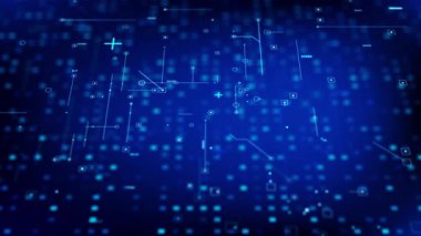 Soyut arkaplan video şablonu temel geometri şekli ve dinamik ışık parıltısı animasyonu ile fütürist hareket grafikleri konsepti için gradyan arka planda lens bulanıklığı efektleri örtüyor