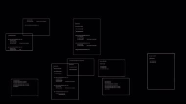 Rastgele programlama kod çizgileri ve semboller soyut bir teknoloji arkaplanı oluşturuyor. Siber güvenlik, kodlama, yazılım ve dijital veri temaları için ideal