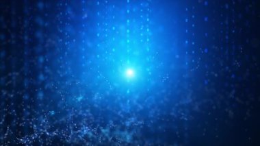 Parlak mavi kaynak kodlu soyut arkaplan fütüristik dijital ekran ve siber yapay zeka kodlama yazılımı ve gelecekteki teknoloji konsepti için birbirine bağlı satırlar