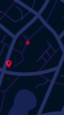 3D dikey video, yollu ve daireli şehir haritası siber teknoloji ve gelecekçi konsept için rastgele numaralar içeren varış noktalarını gösteriyor.