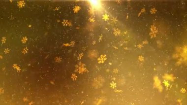 Noel ve Yeni Yıl kutlamaları için ışıl ışıl kar taneleri düşen soyut arka plan, şenlikli kış teması