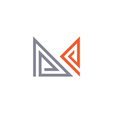 Soyut ilk harf M üçgeni benzersiz logo vektörü