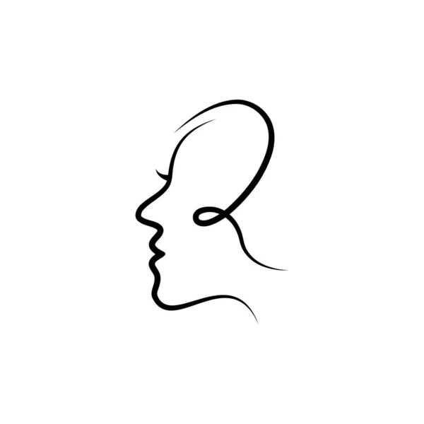 Abstrakte Umrisse Vektor Gesicht Logo — Stockvektor