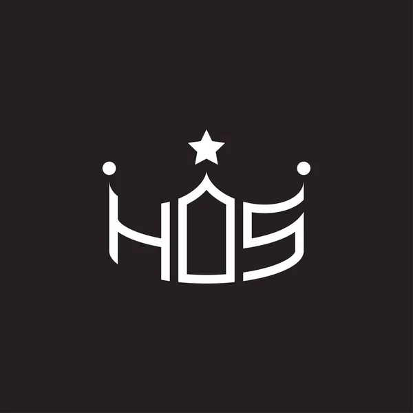 Lettre Hos Couronne Logo Unique — Image vectorielle