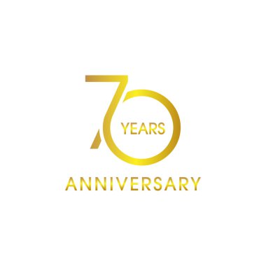 70 yıl dönümü basit çizgi şekli benzersizdir