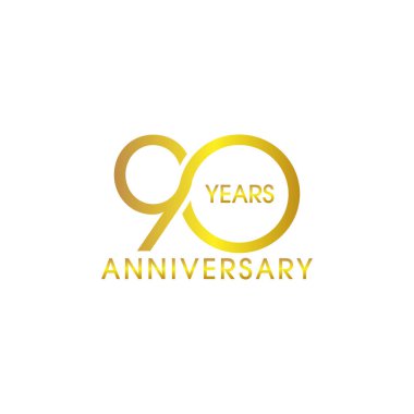 90 yıl dönümü basit çizgi şekli benzersizdir