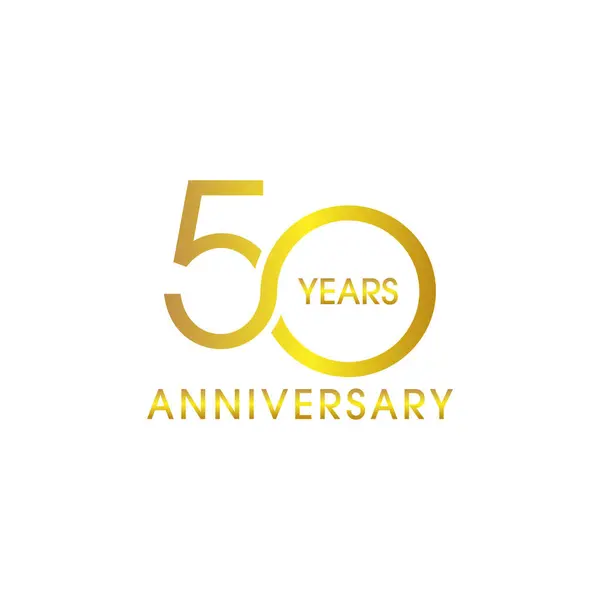 50 yıl dönümü basit çizgi şekli benzersizdir