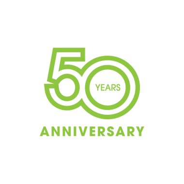 50 yıl yıldönümü basit şekil verme çizgisi benzersiz logo