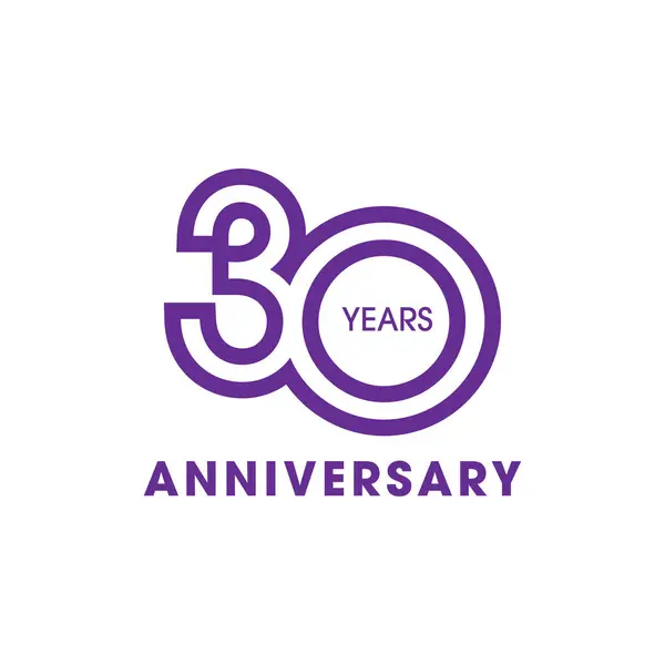 30. yıldönümü basit şekil çizgisi benzersiz logo