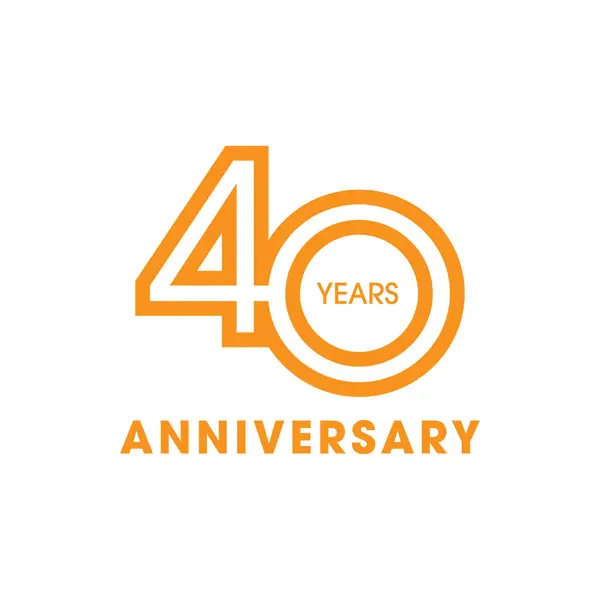 40 yıldönümü basit şekillendirme çizgisi benzersiz logo