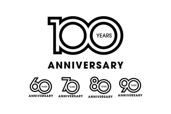 Yıldönümü yıllarını ayarlamak basit şekil verme satırı benzersiz logo