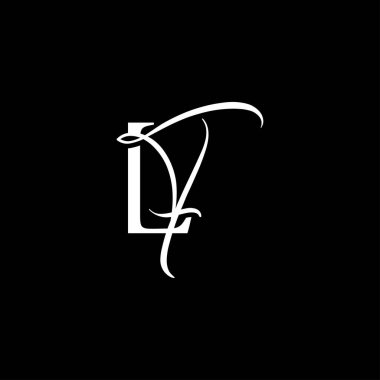 İlk iki harf FL monogram logo vektörü beyaz