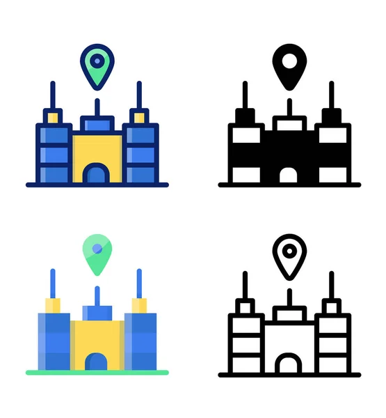 City Location Pointer Location Icons Vector — Stock Vector