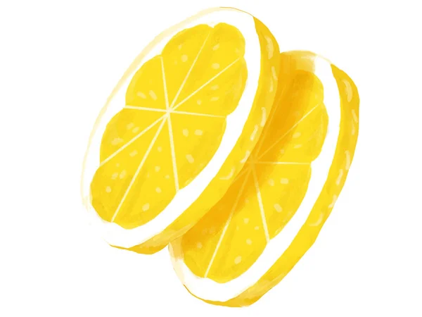 Лимонний Цитрусовий Фрукт Стиль Малювання Акварелі Ізольований Білому Тлі — стокове фото