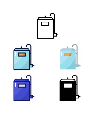 Demlik elektrikli. Ev yapımı ekipman ve hammadde simgeleri. vektör