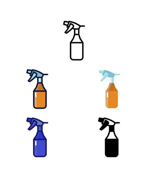 Sanitizer Spray Home Brewer Equipment Raw Material Icons Vector — Stock Vector