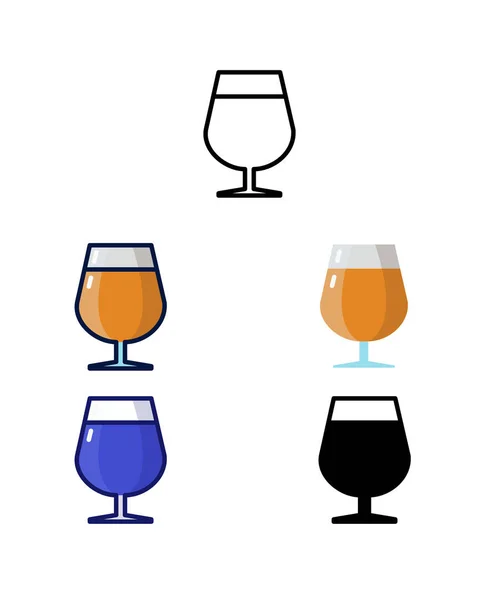 Copo Goblet Para Cerveja Casa Cervejeiro Equipamentos Ícones Matéria Prima —  Vetores de Stock