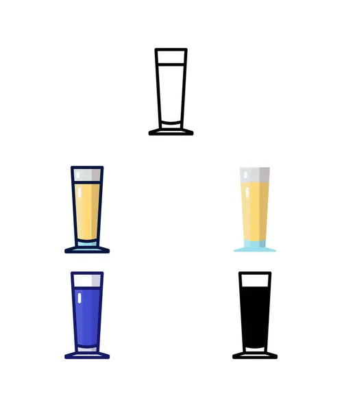 Bicchiere Birra Pilsner Home Brewer Attrezzature Icone Delle Materie Prime — Vettoriale Stock
