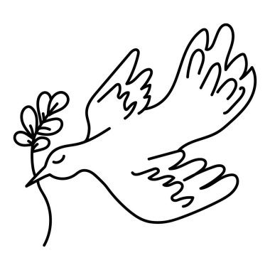 Yeşil izni olan bir kuş. vektör karalama çizimi çizimi çizimi