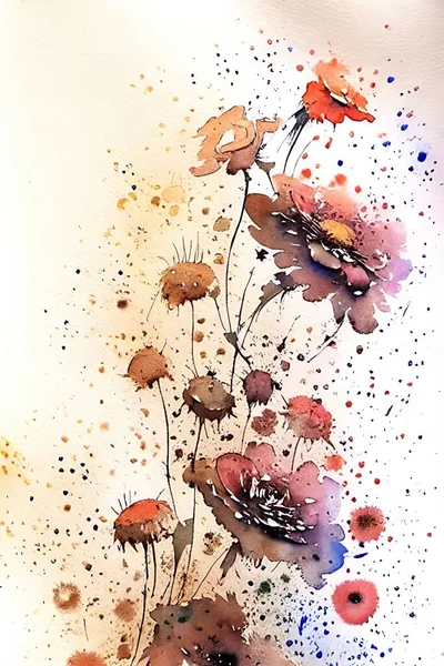Flowers, oil painting, illustration
