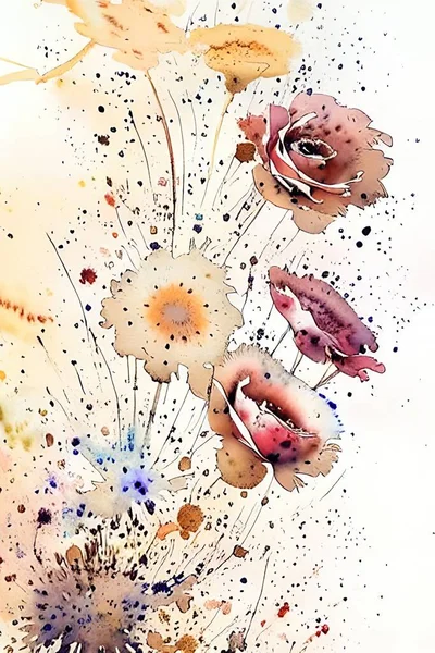 Flowers, oil painting, illustration