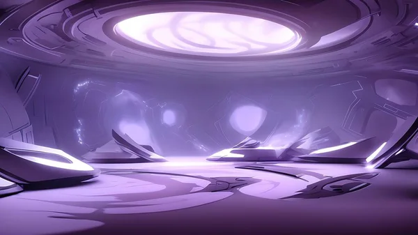 The bedroom of a spaceship. Concept of a futuristic bedroom.
