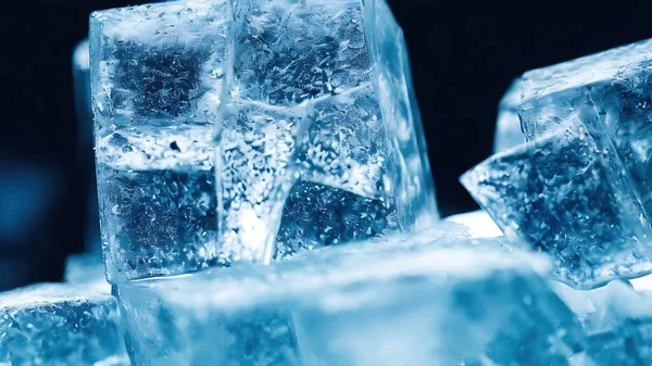 Ice cubes, macro photography, background.