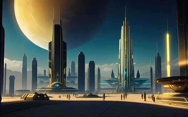 Retrofuturism. Cities of the Future Far Away in Space