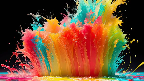 Splashes of colorful water, juice. Background, illustration