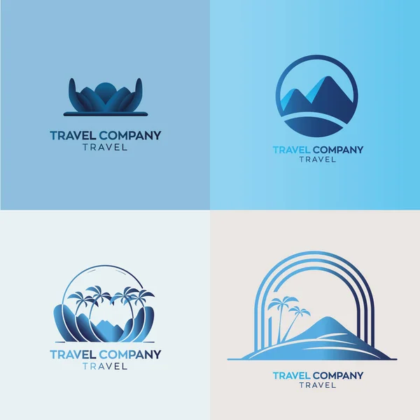 Conjunto Vários Logotipos Para Uma Empresa Viagens — Vetor de Stock