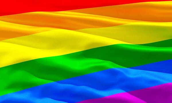 Bandeira Arco Íris Orgulho Close Vista Fundo Para Lgbtqia Mês — Fotografia de Stock