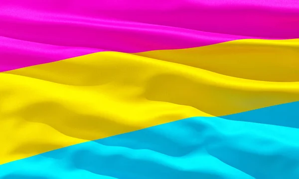 Bandeira Pansexual Close Vista Fundo Para Lgbtqia Mês Orgulho Liberdade — Fotografia de Stock