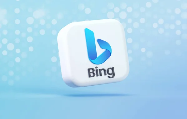 Valencia, İspanya - Mayıs 2023: Bing Chat, güçlü yapay zeka teknolojisi ChatGPT 'ye dayanan Microsoft' tan bir yapay zeka sohbet robotu. İzole edilmiş üç boyutlu simge