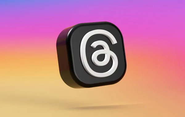 Valencia Spanyol Juli 2023 Threads Sebuah Aplikasi Instagram Logo Mengambang — Stok Foto
