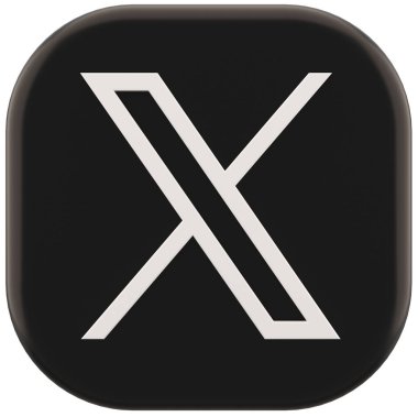 Valencia, İspanya - Temmuz 2023: Beyaz zemin üzerinde logo uygulaması simgesi izole edilmiş, sembol ön görünümünü 3 boyutlu olarak kesmiş. X, Elon Musk 'a ait Twitter sosyal ağının yeni adı ve logosu.