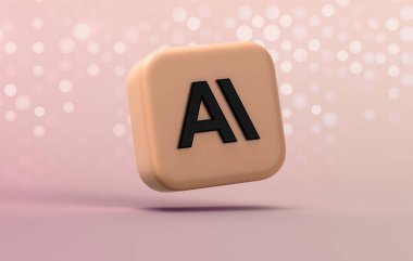 Valencia, İspanya - 2024: Claude AI, Anthropic tarafından geliştirilen yapay zeka sohbet robotu. İzole edilmiş üç boyutlu simge