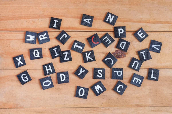 Lettere Alfabeto Inglese Tavola Legno — Foto Stock