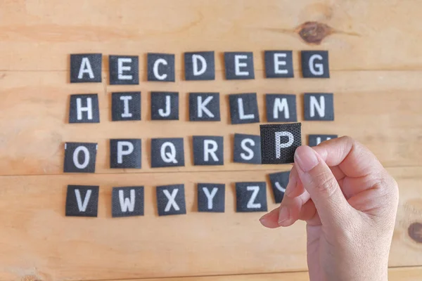 Poignée Tenir Alphabet Anglais Lettres — Photo