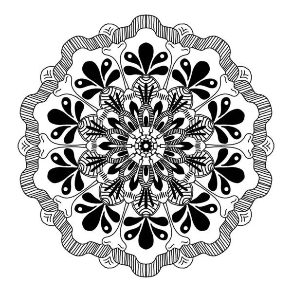 Mandala Okrągły Wzór Ornamentu Elementy Dekoracyjne Ręcznie Rysowane Tło — Zdjęcie stockowe