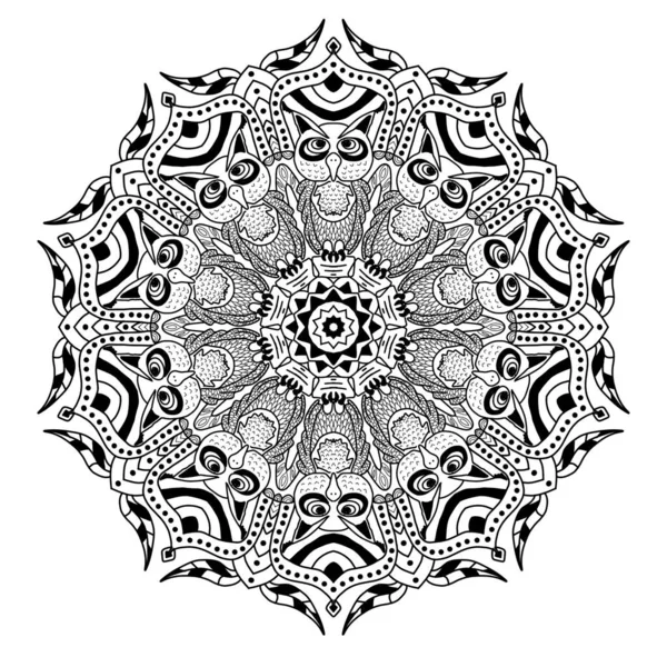 Mandala Ornament Pattern Decorative Elements Hand Drawn Background — Stock Photo, Image