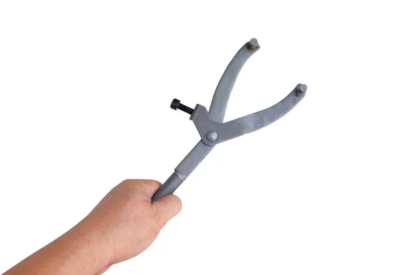 Einstellbarer Schwungradschlüssel Der Hand Für Mechanisches Werkzeug — Stockfoto