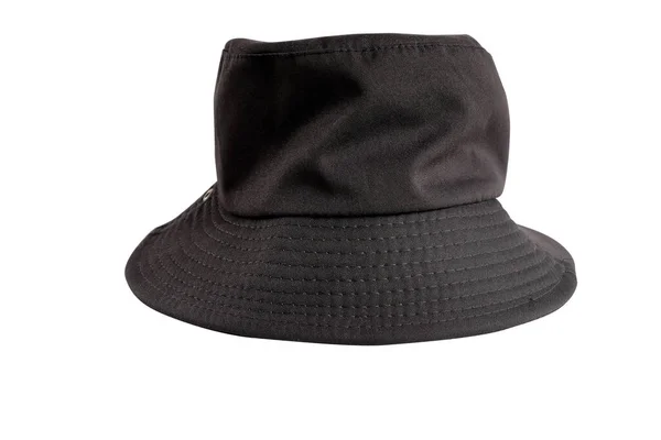 Шляпа Черного Ведра Изолирована Белом Путь Вырезания — стоковое фото