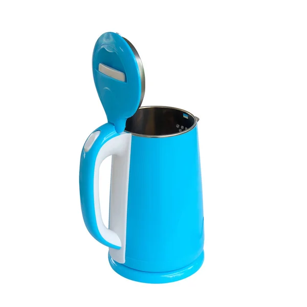 Electric Kettle Boiling Water White Background Clipping Path — Stock Photo, Image