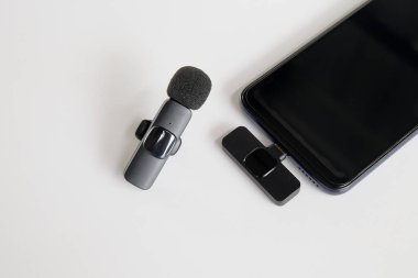 C tipi akıllı telefon için kablosuz mikrofon.